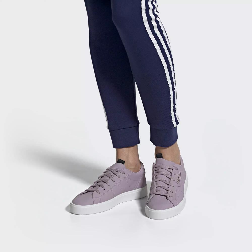 Adidas Sleek Tenis Morados Para Mujer (MX-64894)